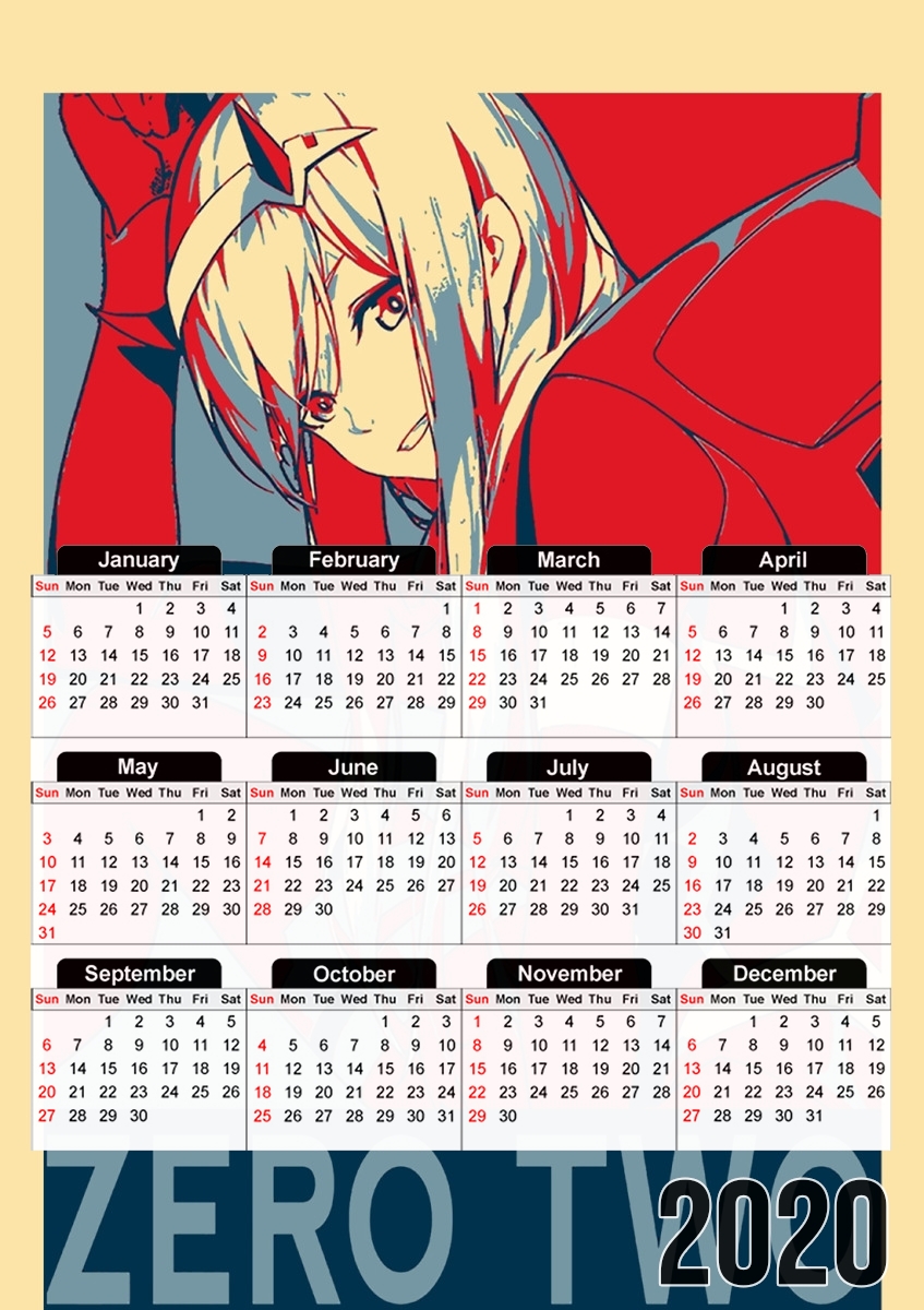 Darling Zero Two Propaganda für A3 Fotokalender 30x43cm