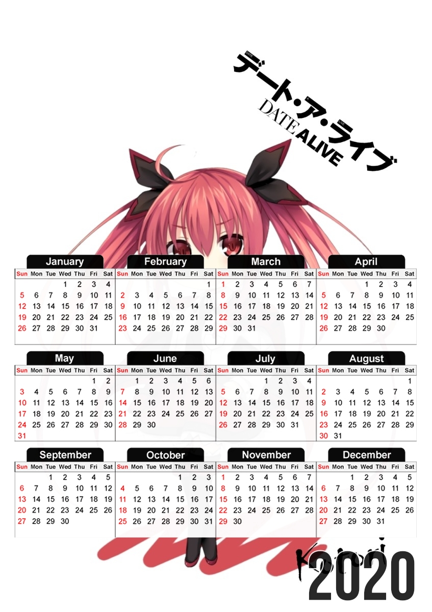 Date A Live Kotori Anime  für A3 Fotokalender 30x43cm