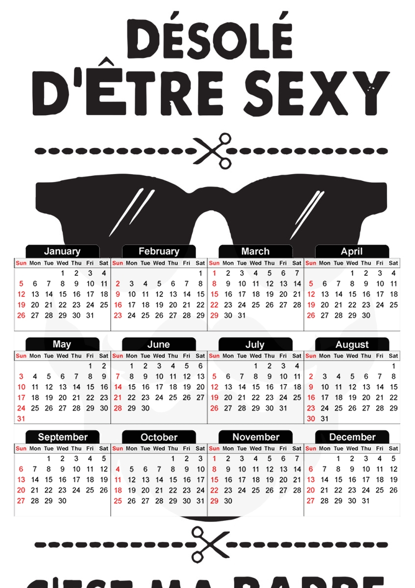 Desole detre sexy cest ma barbe für A3 Fotokalender 30x43cm