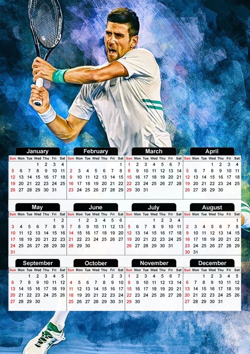 Djokovic Painting art für A3 Fotokalender 30x43cm