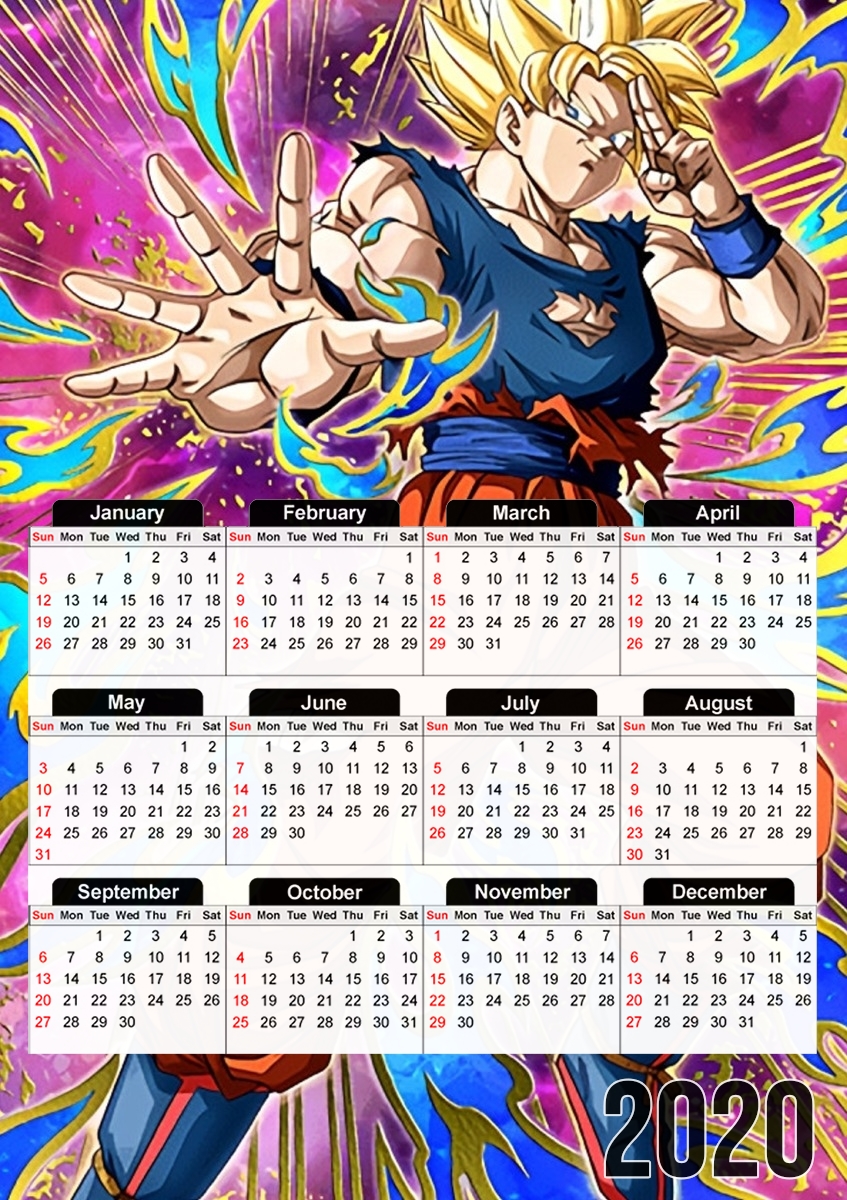 Dokkan Battle Goku Gratitude And Respect für A3 Fotokalender 30x43cm