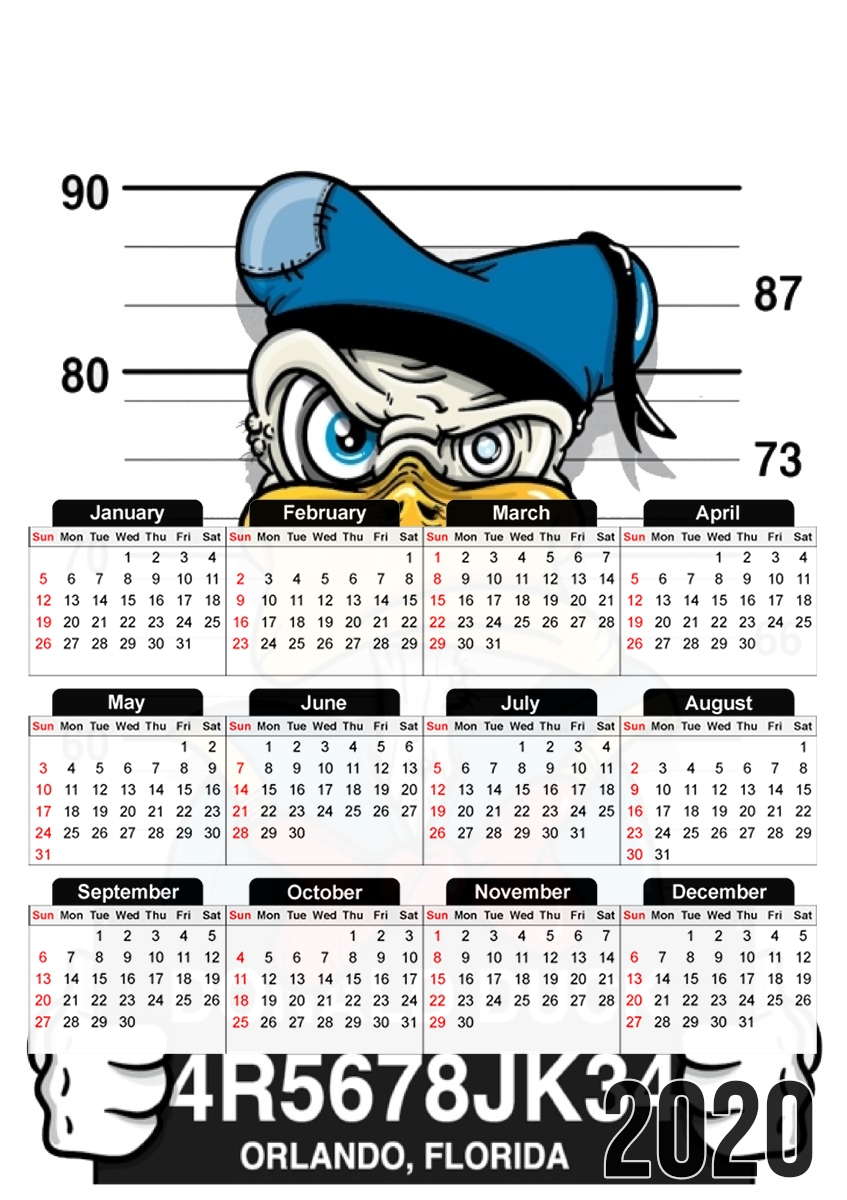 Donald Duck Crazy Jail Prison für A3 Fotokalender 30x43cm