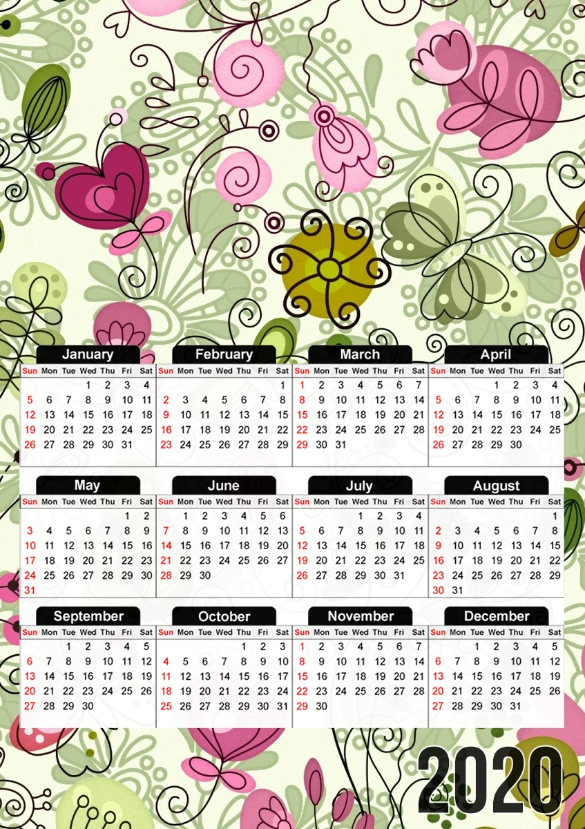 doodle flowers für A3 Fotokalender 30x43cm