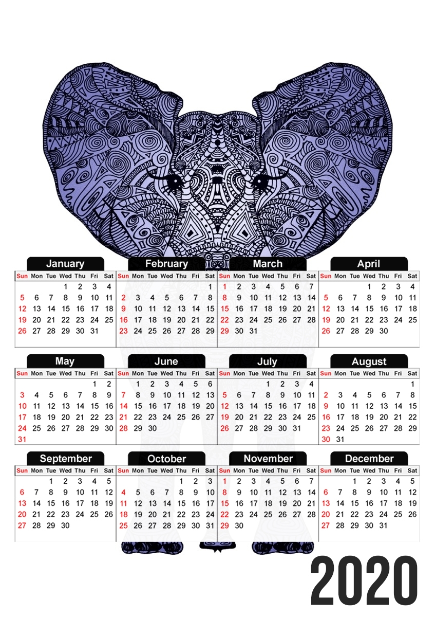 Elephant Blue für A3 Fotokalender 30x43cm