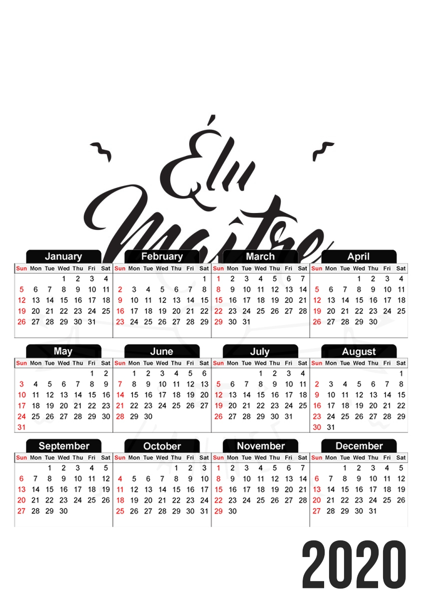 Elu maitre de lannee für A3 Fotokalender 30x43cm