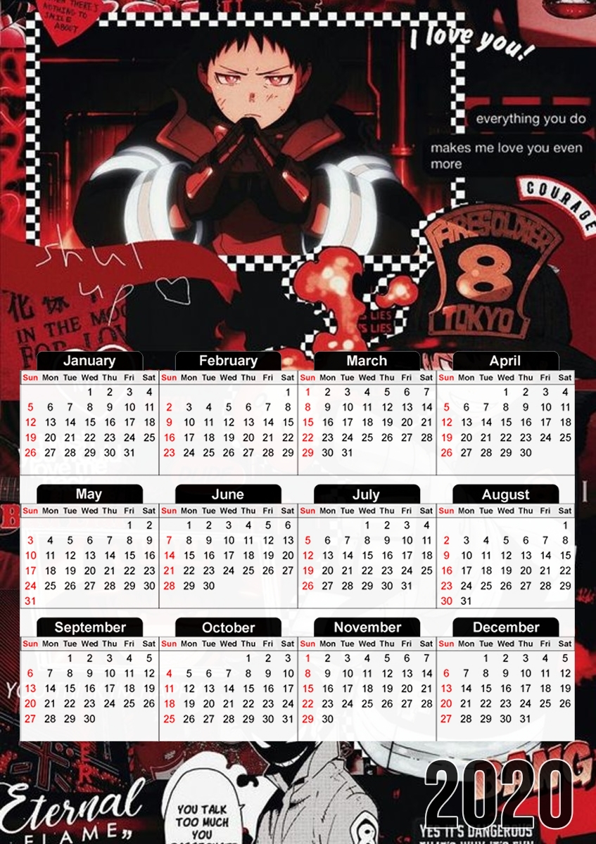 Enen No Shouboutai Fire Force für A3 Fotokalender 30x43cm