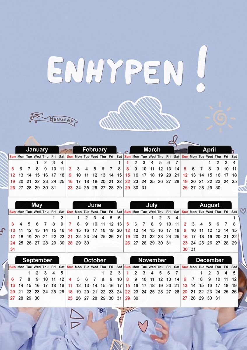 Enhypen members für A3 Fotokalender 30x43cm