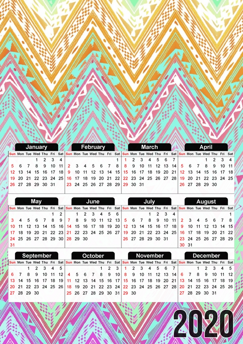 ETHNIC CHEVRON für A3 Fotokalender 30x43cm