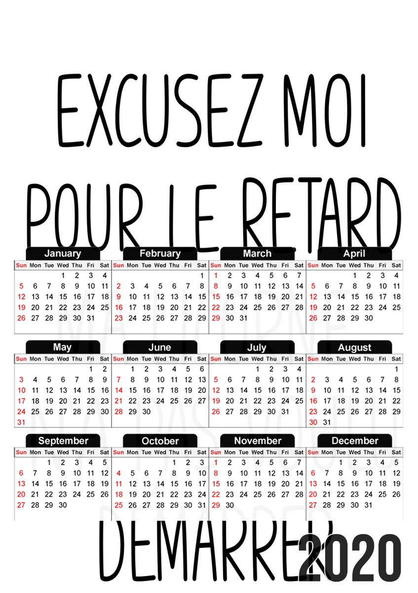 Excusez moi pour le retard ma licorne na pas voulu demarrer für A3 Fotokalender 30x43cm