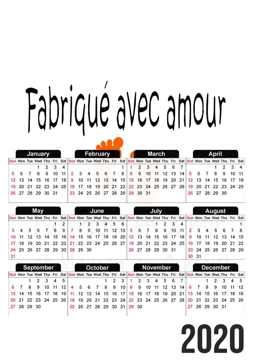 Fabriquer avec amour Papa en 2 min et maman en 9 mois für A3 Fotokalender 30x43cm