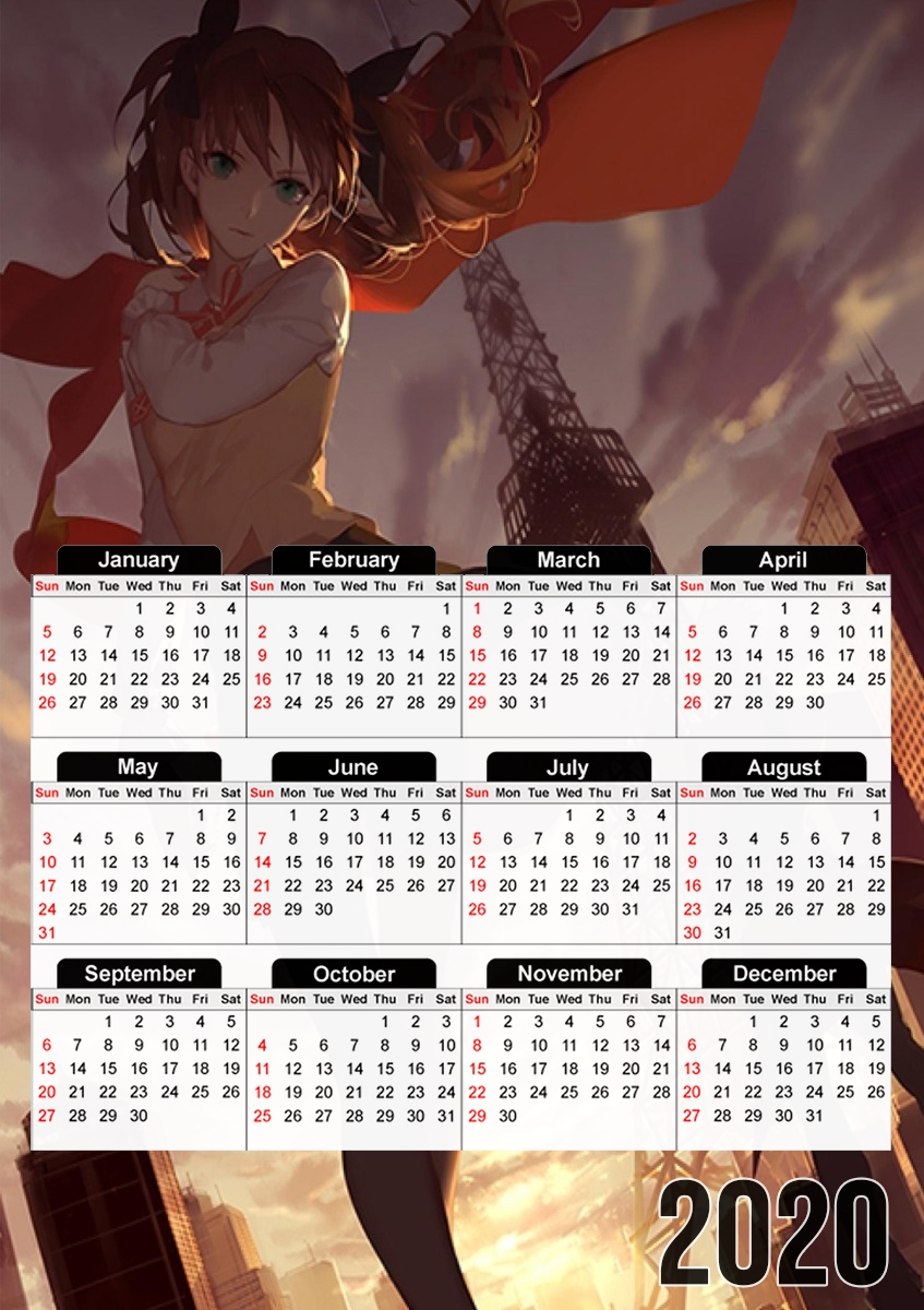 Fate Stay Night Tosaka Rin für A3 Fotokalender 30x43cm