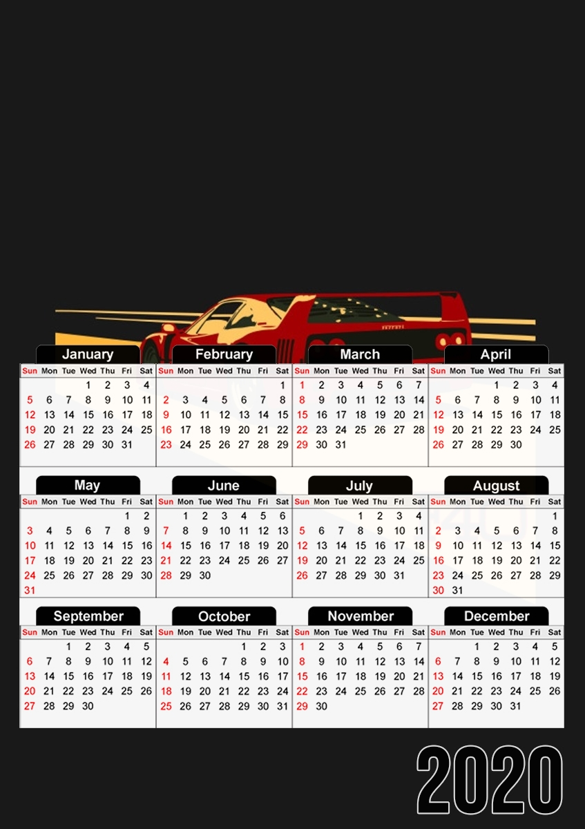 Ferrari F40 Art Fan für A3 Fotokalender 30x43cm