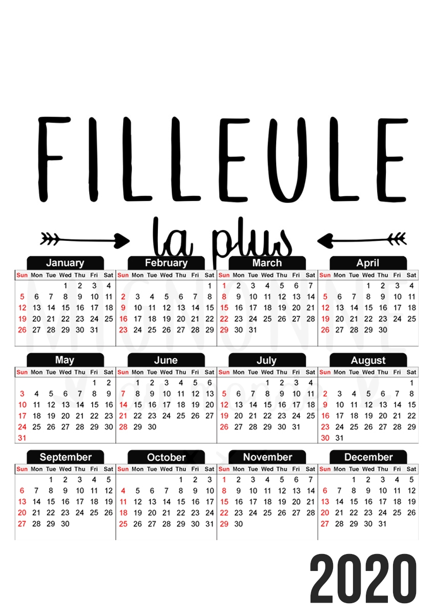 Filleule la plus mignonne du monde für A3 Fotokalender 30x43cm