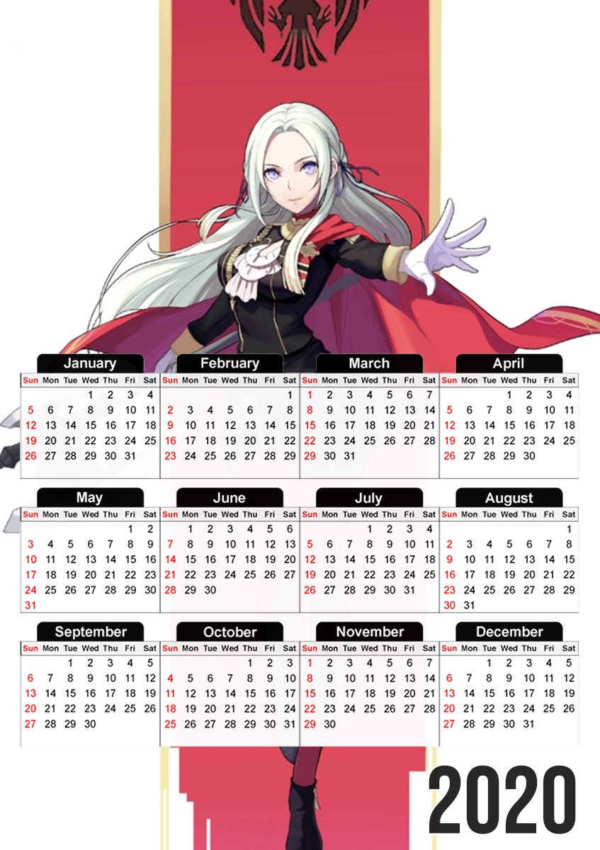 Fire Emblem Three Housses Edelgard Black Eagles für A3 Fotokalender 30x43cm