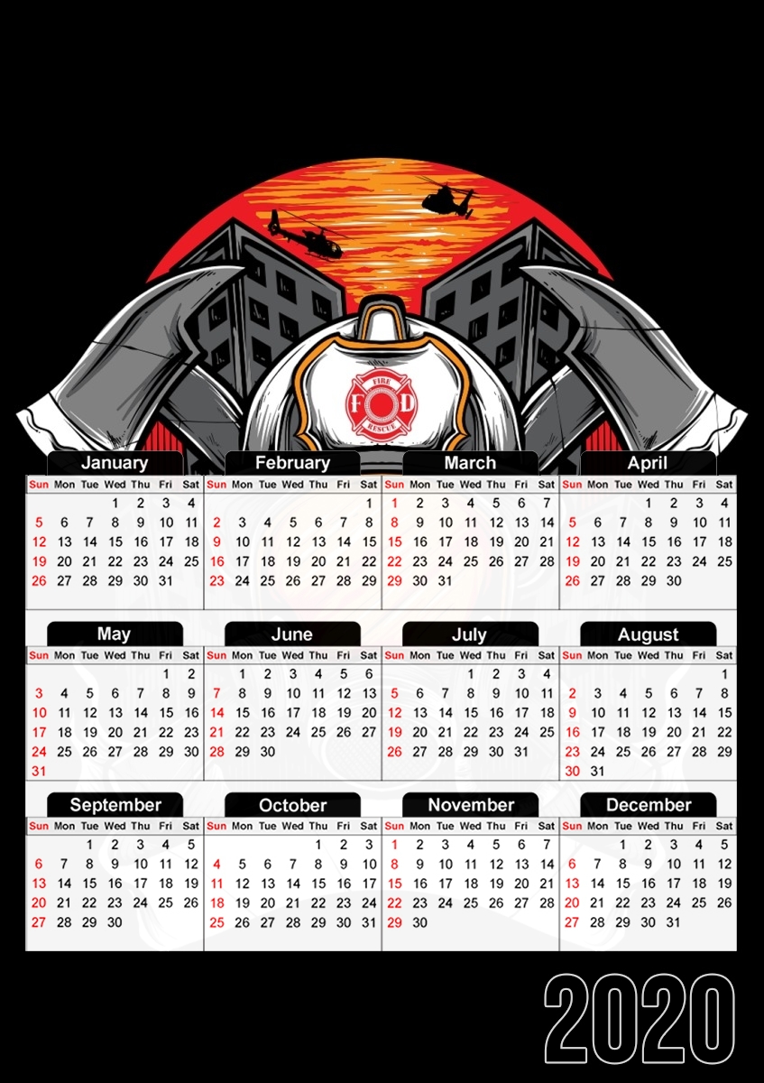 Fire Fighter Custom Text für A3 Fotokalender 30x43cm