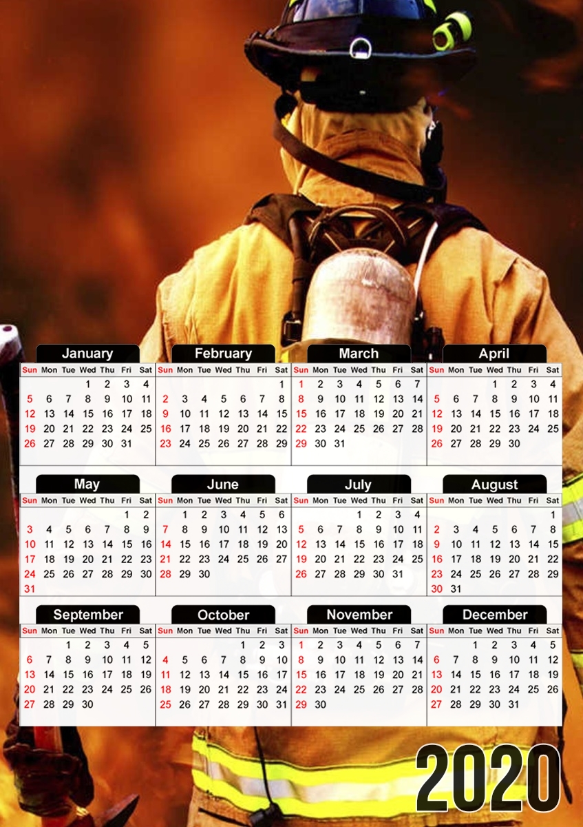 Feuerwehrmann Firefighter für A3 Fotokalender 30x43cm