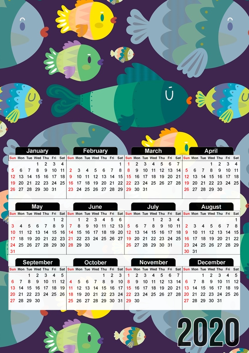 Fish pattern für A3 Fotokalender 30x43cm