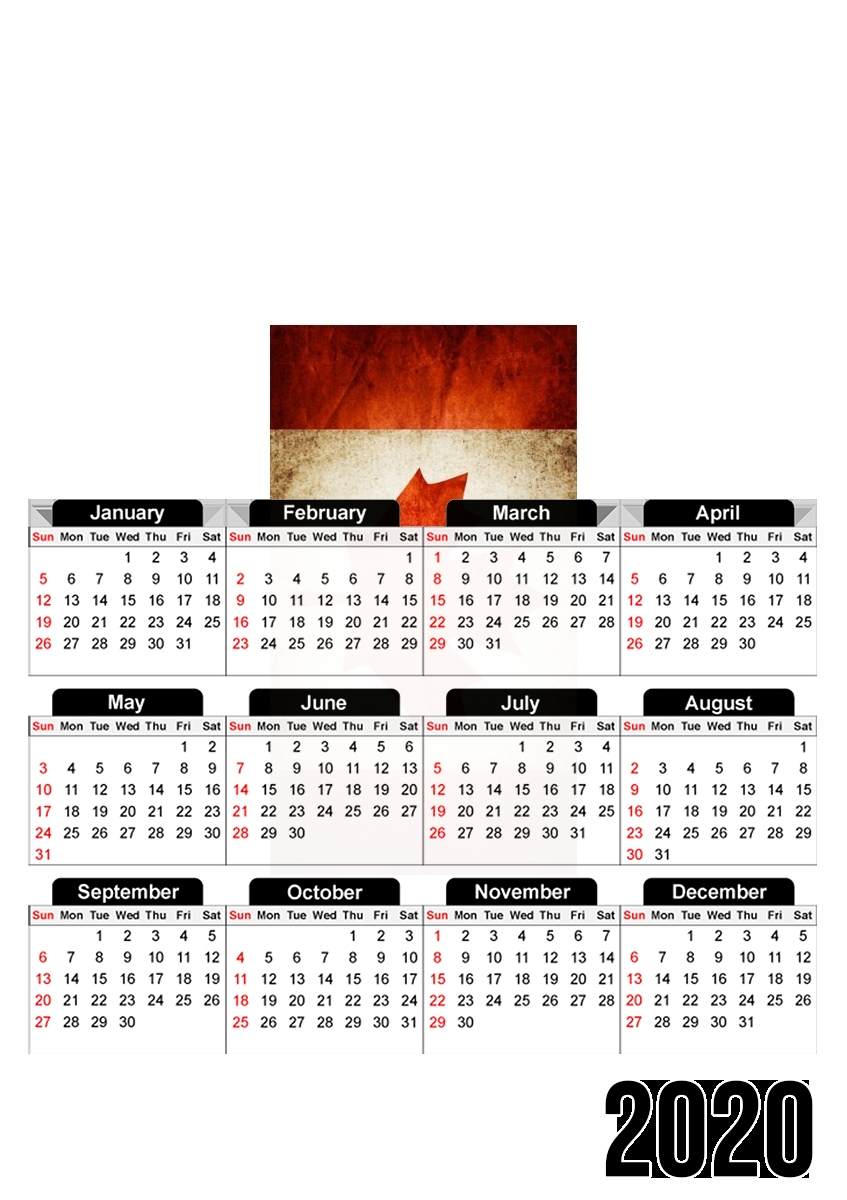 Canadian Flag Vintage für A3 Fotokalender 30x43cm