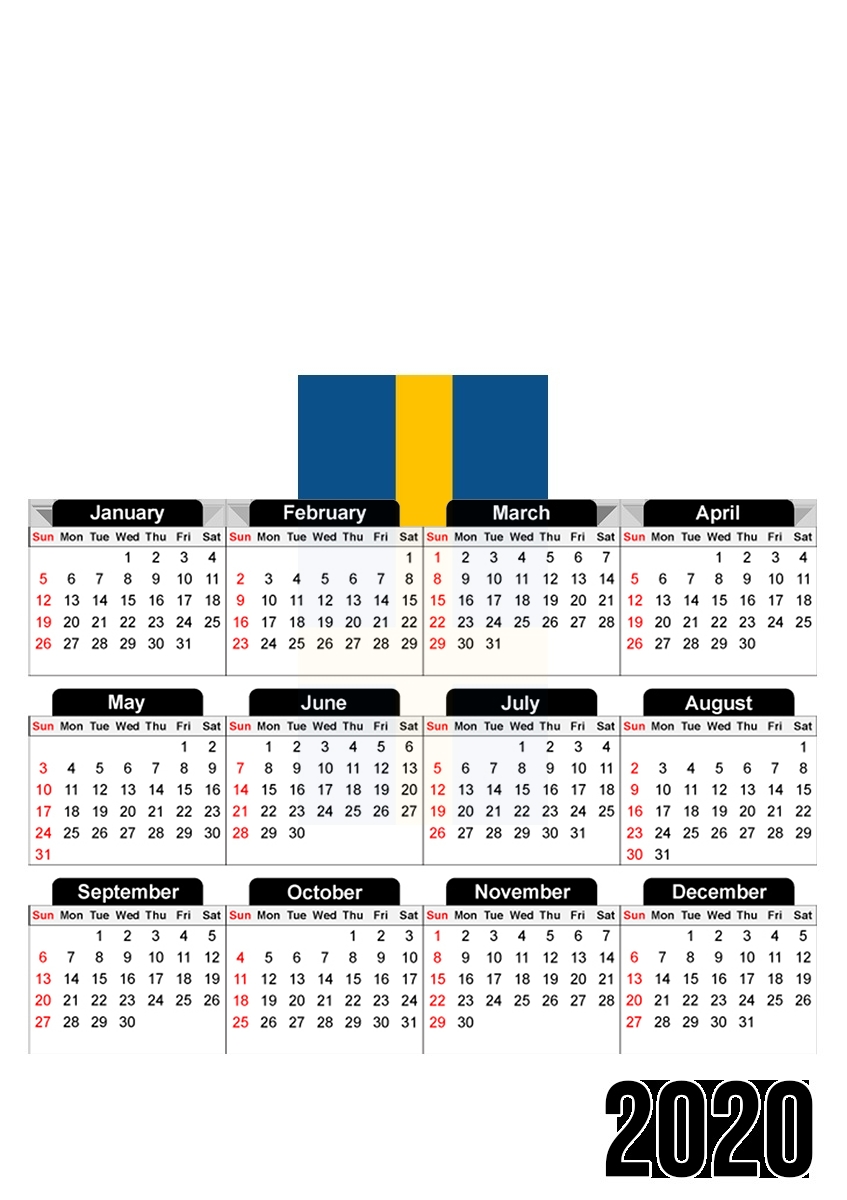 Flagge Schweden für A3 Fotokalender 30x43cm