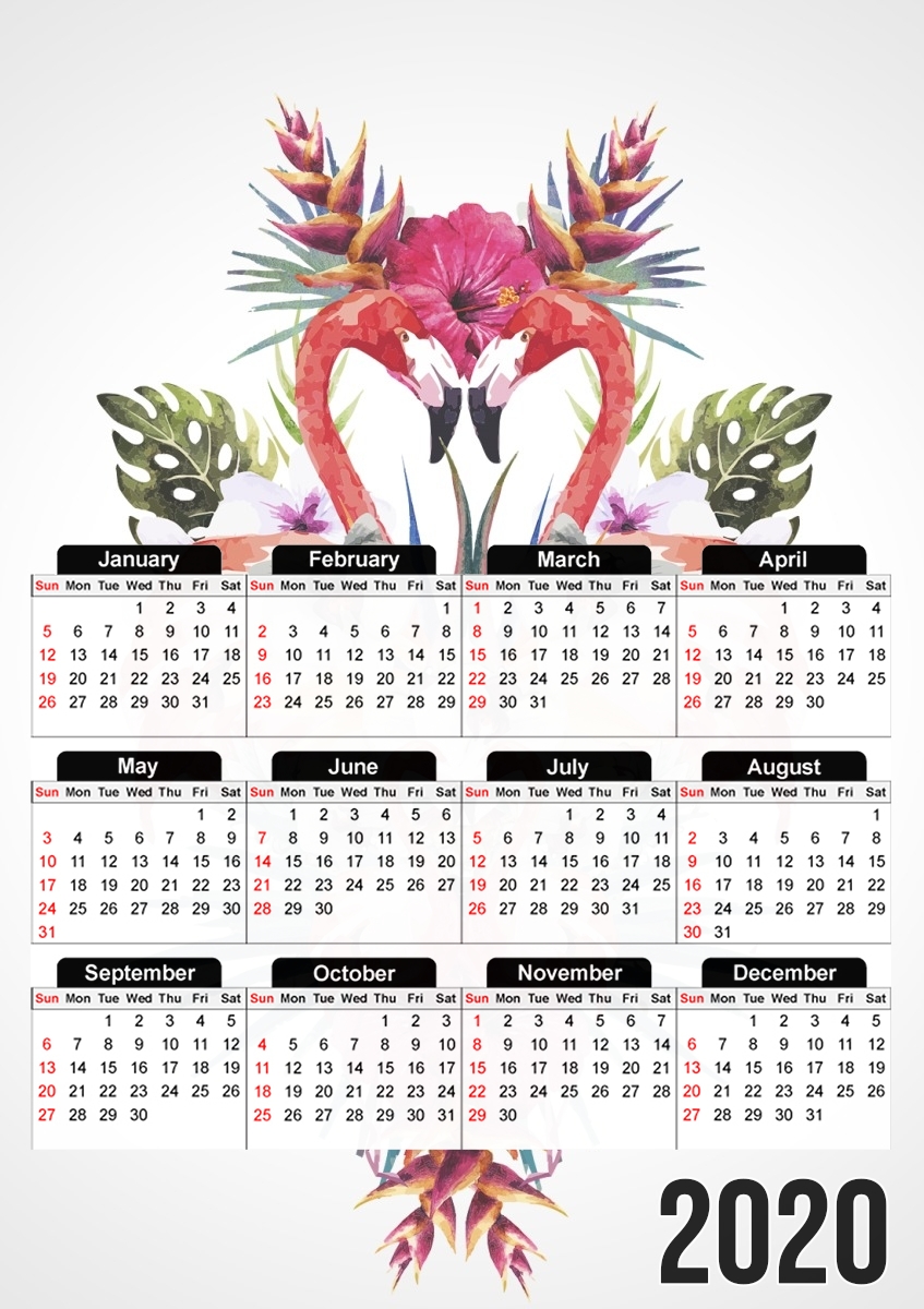 Flamingos Tropical für A3 Fotokalender 30x43cm