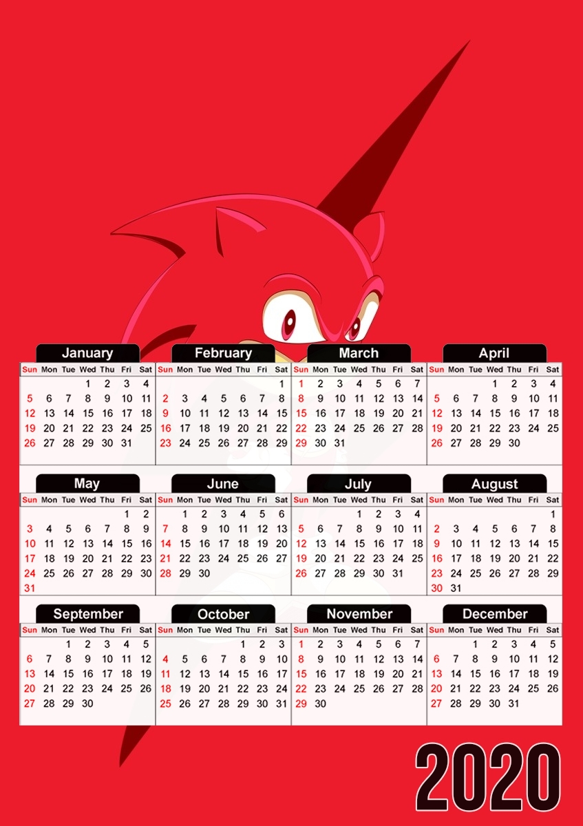 Flash The Hedgehog für A3 Fotokalender 30x43cm