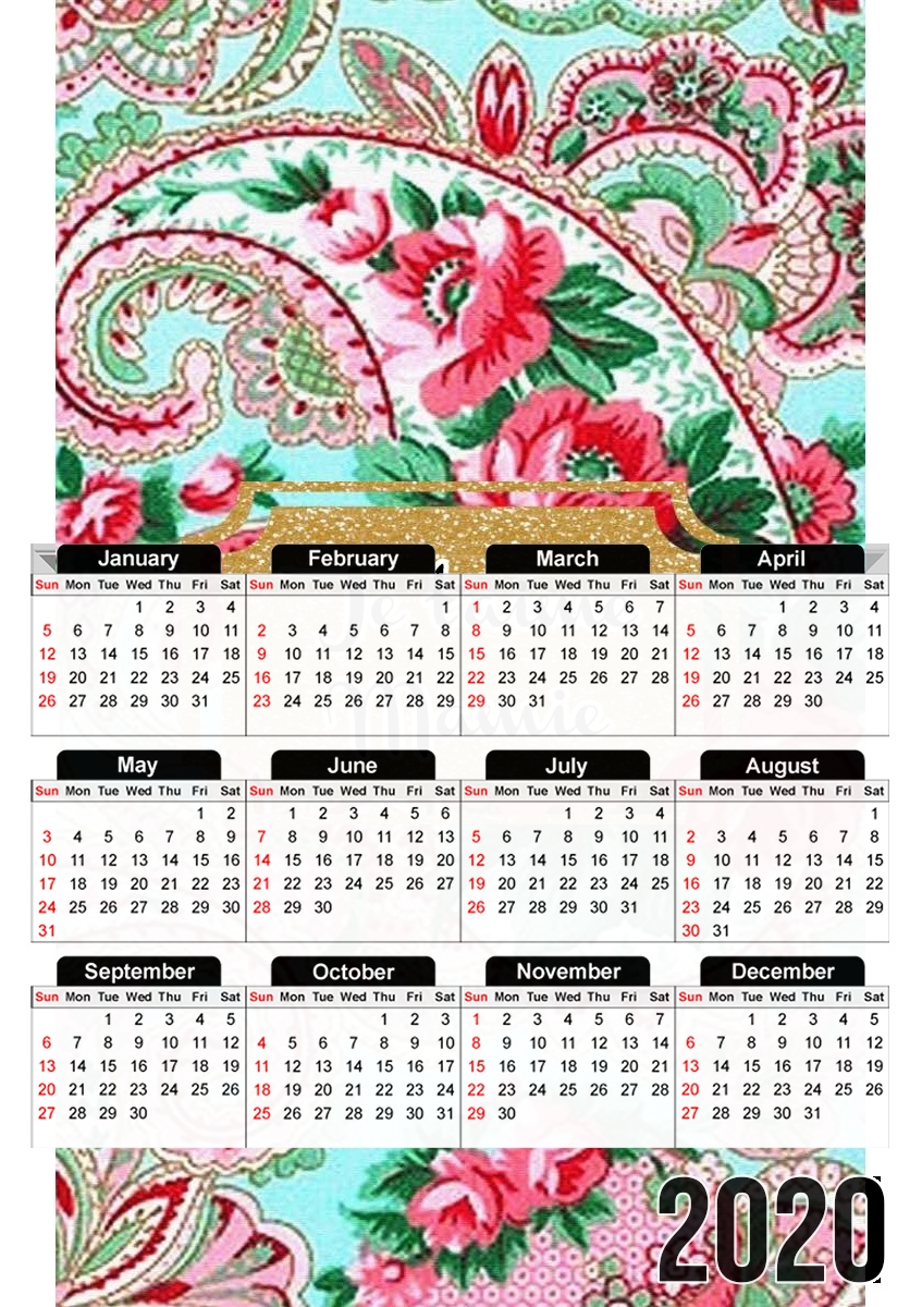 Floral Old Tissue - Je t'aime Mamie für A3 Fotokalender 30x43cm