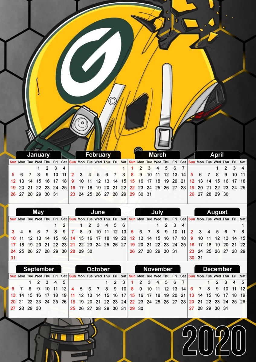 Football Helmets Green Bay für A3 Fotokalender 30x43cm