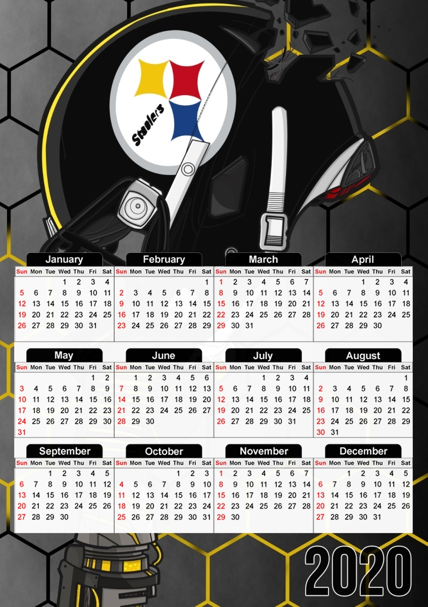 Football Helmets Pittsburgh für A3 Fotokalender 30x43cm