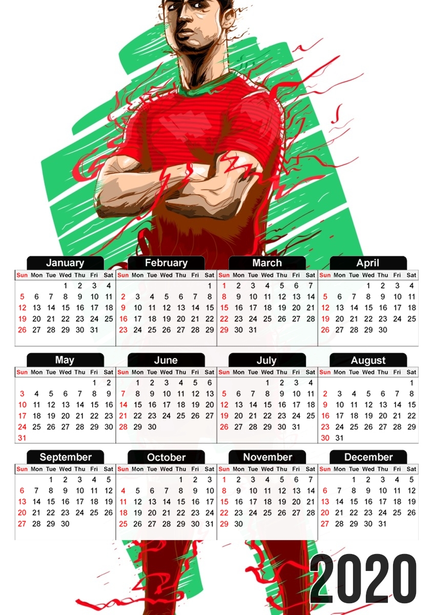 Football Legends: Cristiano Ronaldo - Portugal für A3 Fotokalender 30x43cm