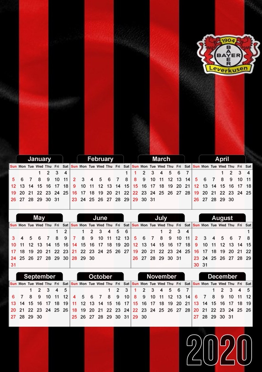 Leverkusen-Fußballtrikot für A3 Fotokalender 30x43cm