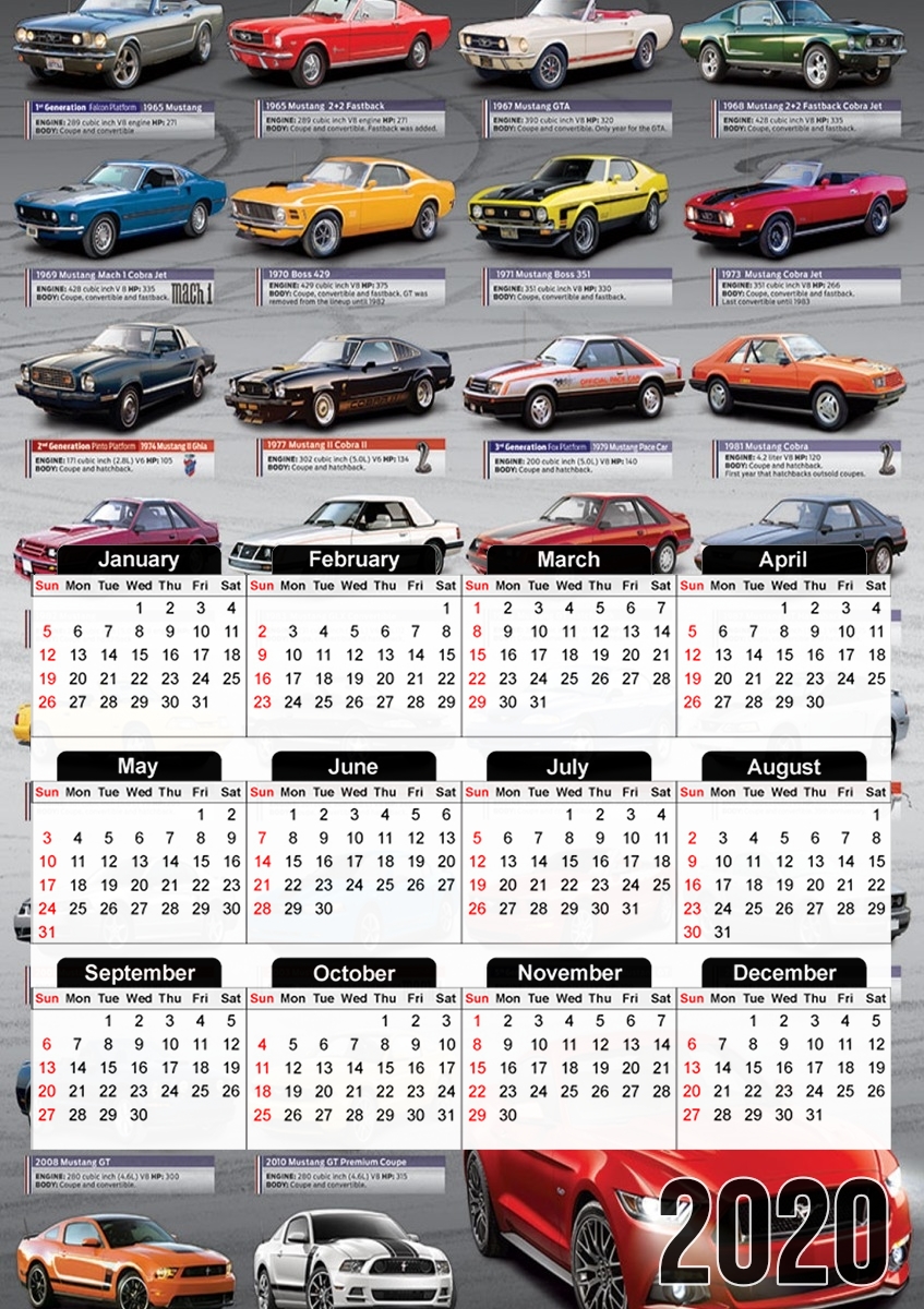 Ford Mustang Evolution für A3 Fotokalender 30x43cm