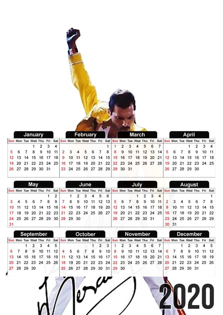 Freddie Mercury Signature für A3 Fotokalender 30x43cm