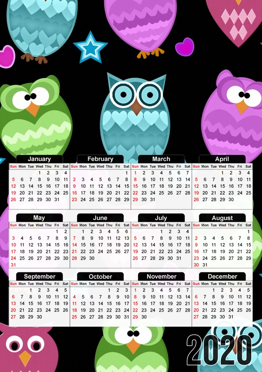 funky owls für A3 Fotokalender 30x43cm
