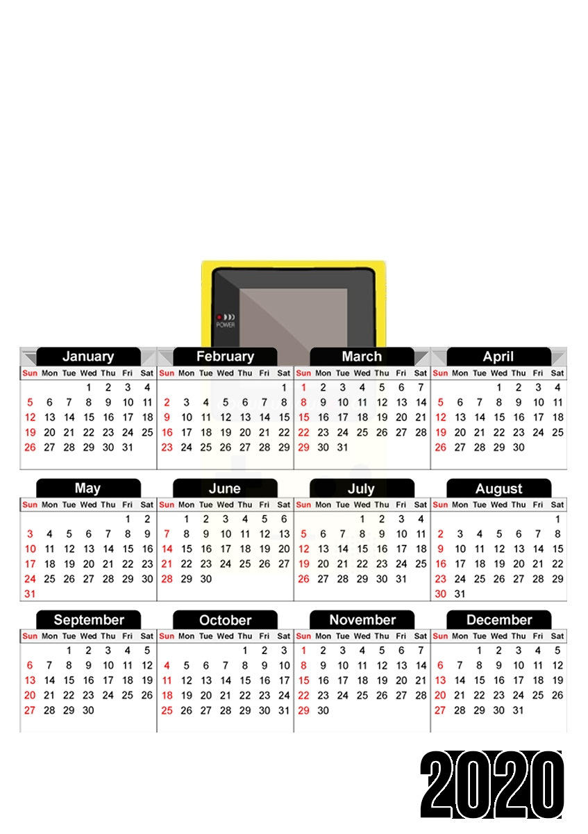 Gameboy Color Yellow für A3 Fotokalender 30x43cm