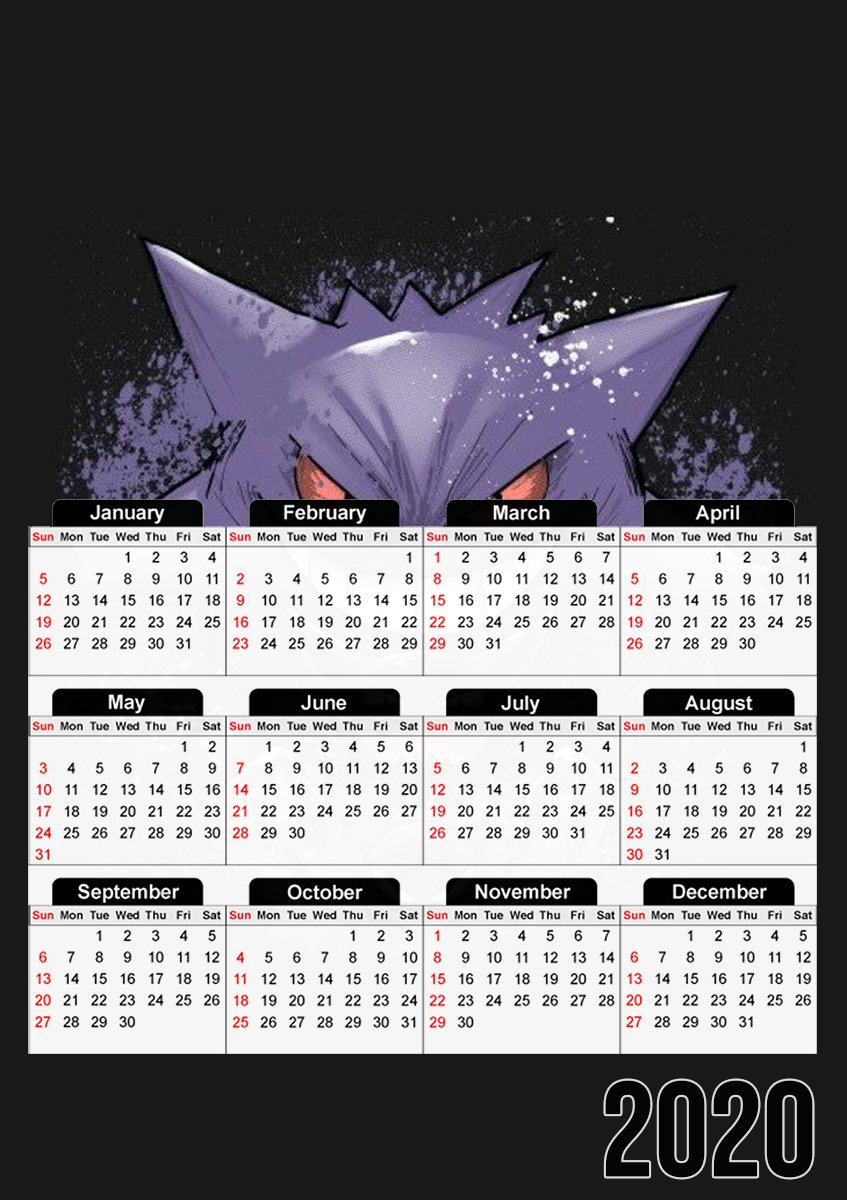 Gengar Evolution ectoplasma für A3 Fotokalender 30x43cm