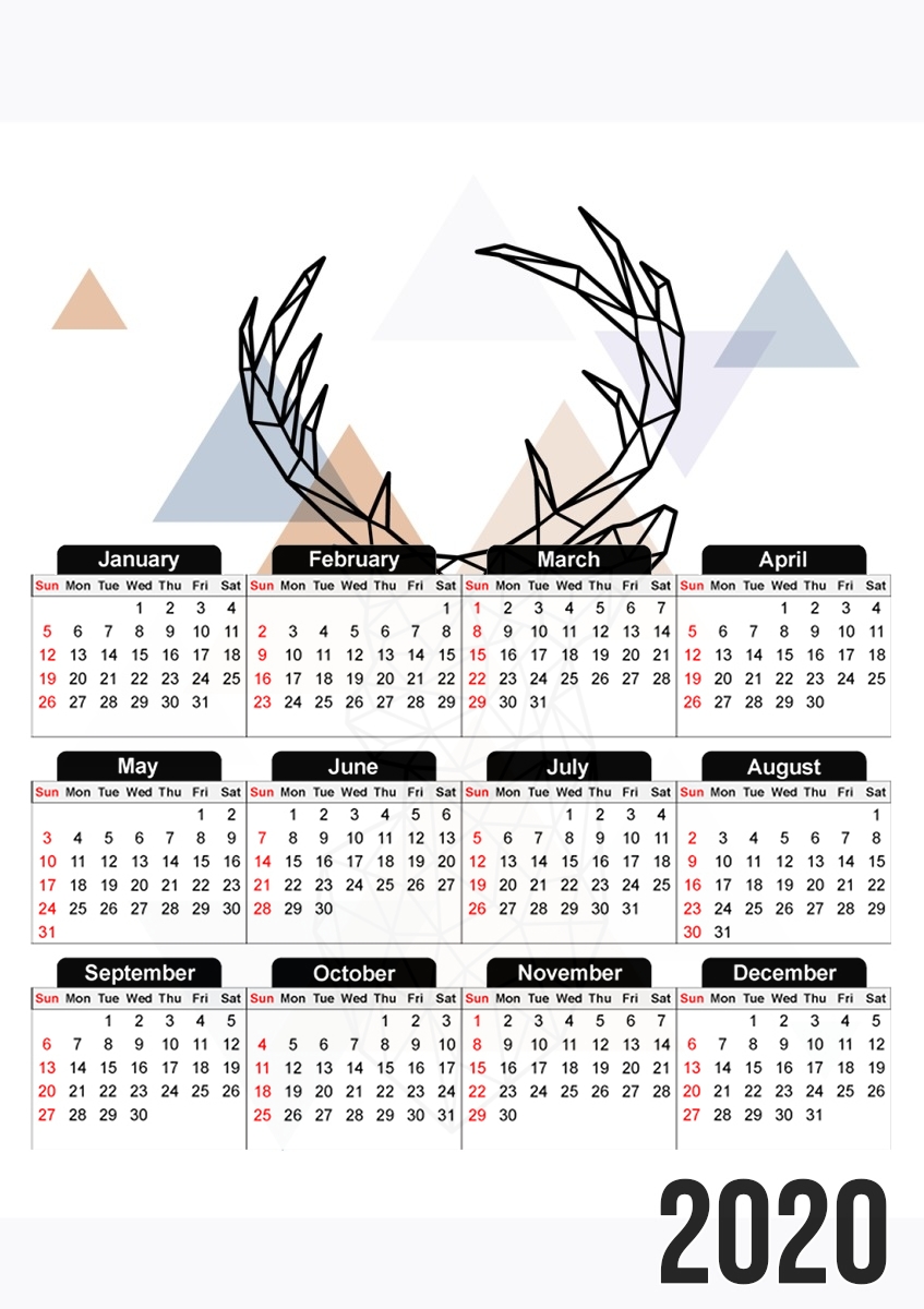 Geometric head of the deer für A3 Fotokalender 30x43cm