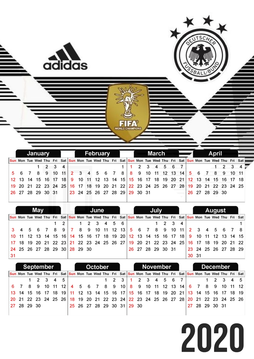 Germany World Cup Russia 2018 für A3 Fotokalender 30x43cm