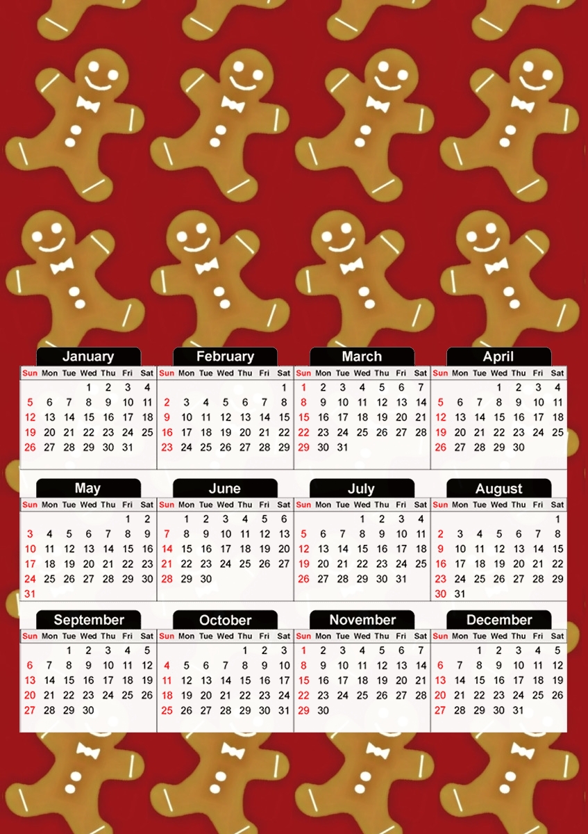 GINGERBREAD MEN für A3 Fotokalender 30x43cm