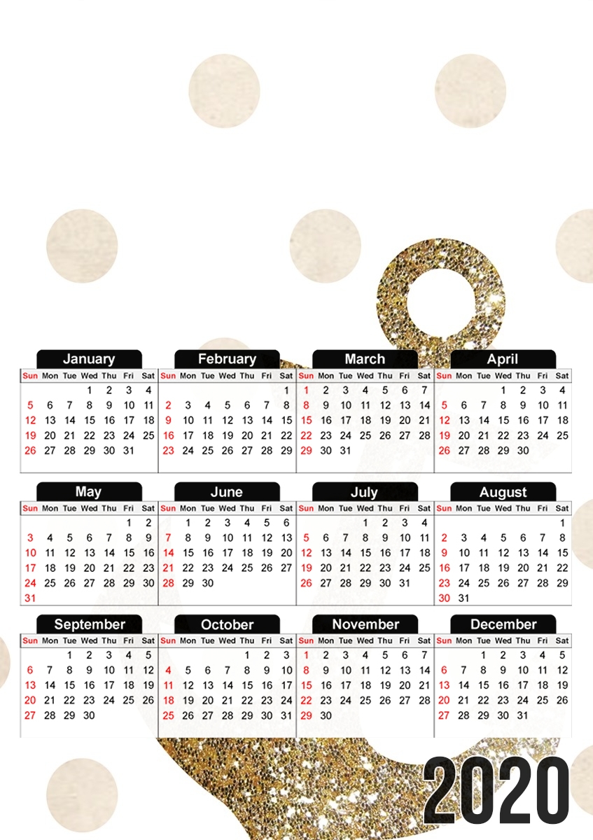 Glitter Anchor and dots in gold für A3 Fotokalender 30x43cm
