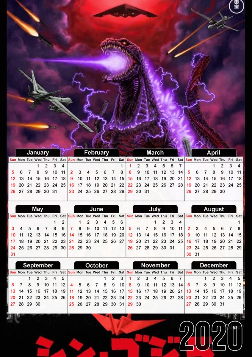 Godzilla War Machine für A3 Fotokalender 30x43cm