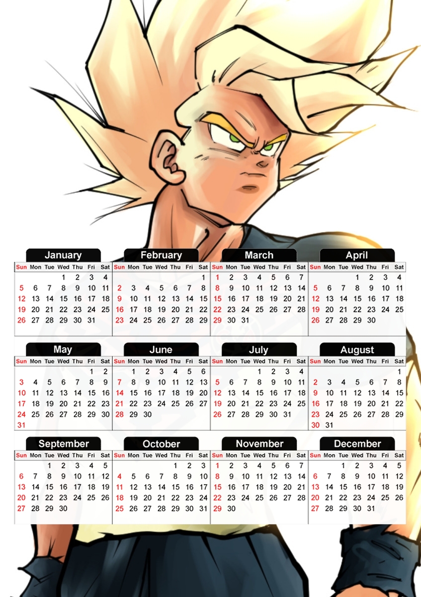 Goku saiyan America für A3 Fotokalender 30x43cm