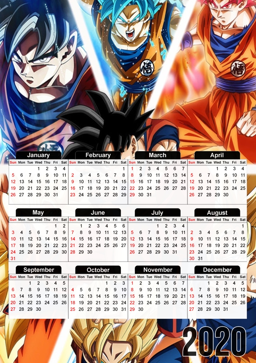 Goku Ultra Instinct für A3 Fotokalender 30x43cm