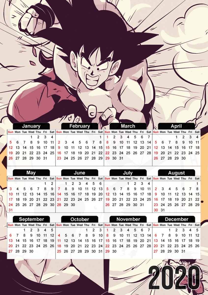 Goku vs superman für A3 Fotokalender 30x43cm