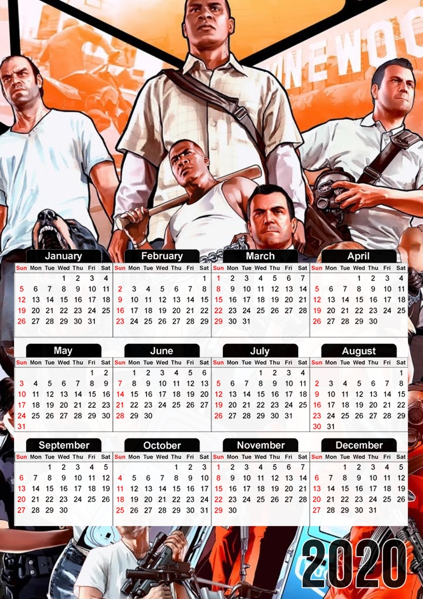 Grand Theft Auto V Fan Art für A3 Fotokalender 30x43cm