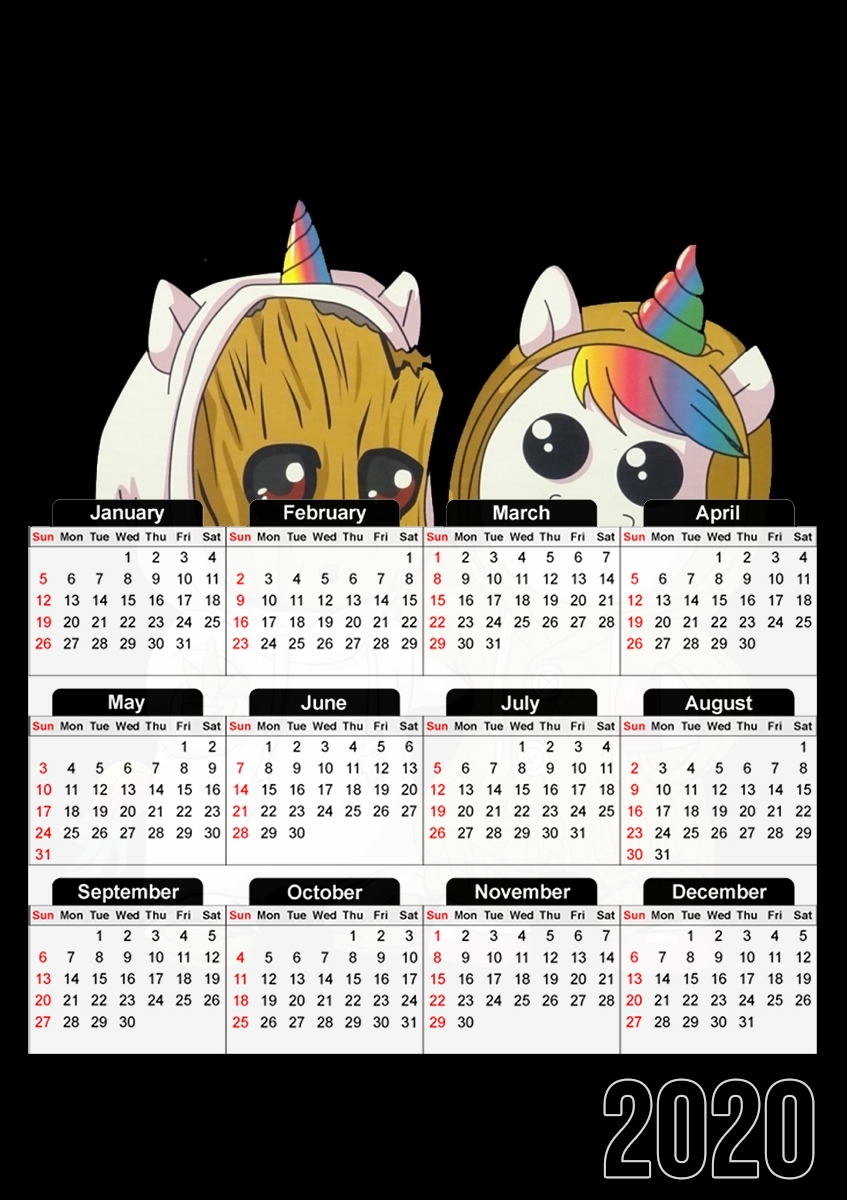 Groot x Unicorn für A3 Fotokalender 30x43cm