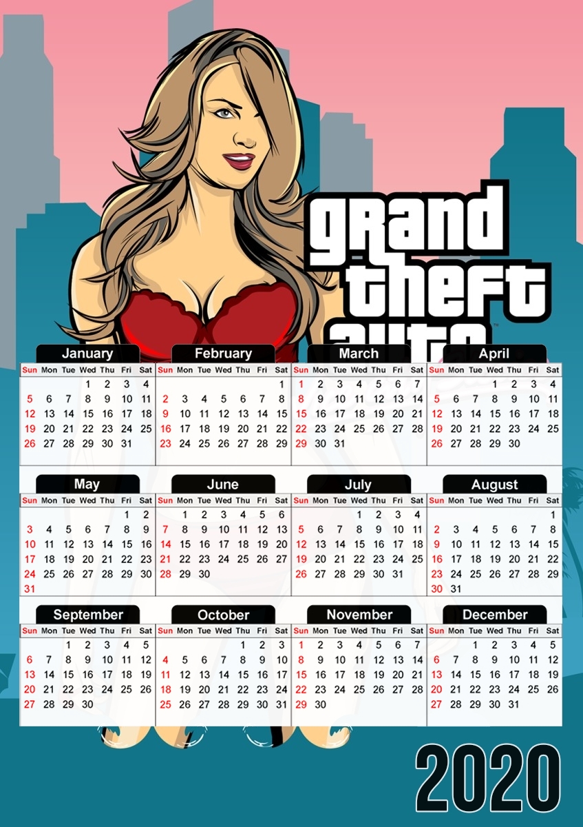 GTA collection: Bikini Girl Miami Beach für A3 Fotokalender 30x43cm