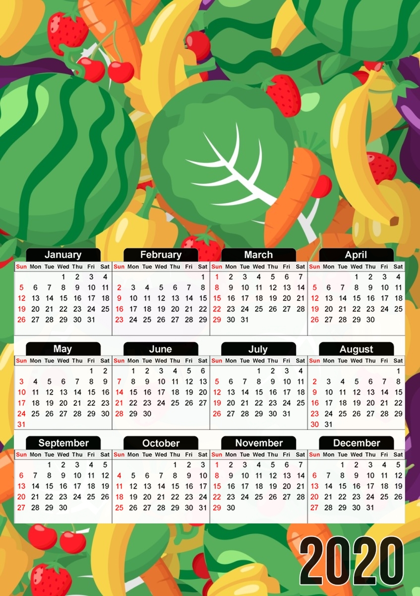 Healthy Food: Fruits and Vegetables V2 für A3 Fotokalender 30x43cm