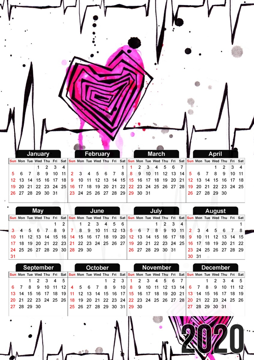 Heartbeats für A3 Fotokalender 30x43cm