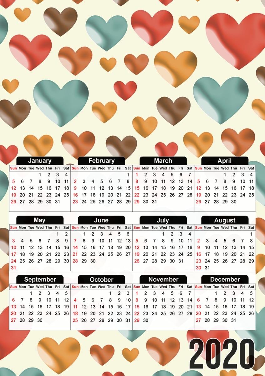 Hearts für A3 Fotokalender 30x43cm