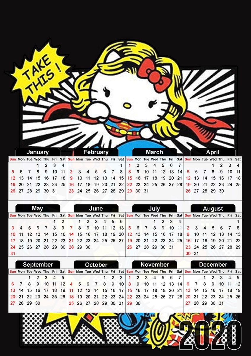 Hello Kitty X Heroes für A3 Fotokalender 30x43cm